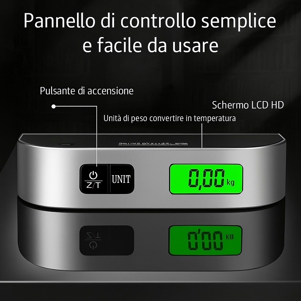 Bilancia elettronica portatile a gancio da 50KG con varie funzioni