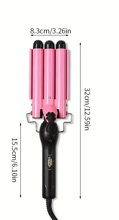 Piastra a Tre Tubi, Pinze per Ricci Ondulati, Regolazione Temperatura in Due Fasi 22mm, Strumento di Stilizzazione Onde