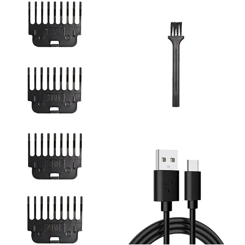 Tagliacapelli Elettrico e Regolabarba da Uomo con Modalità di Ricarica USB Senza Fili