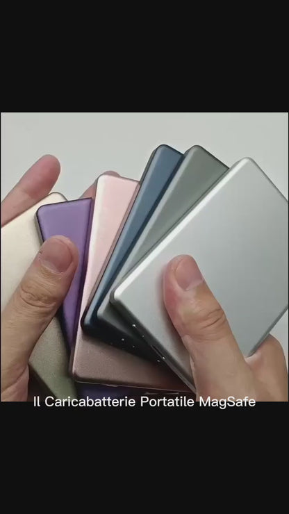 Caricabatterie portatile MagSafe da 5000mAh per dispositivi Apple - ingresso USB-C